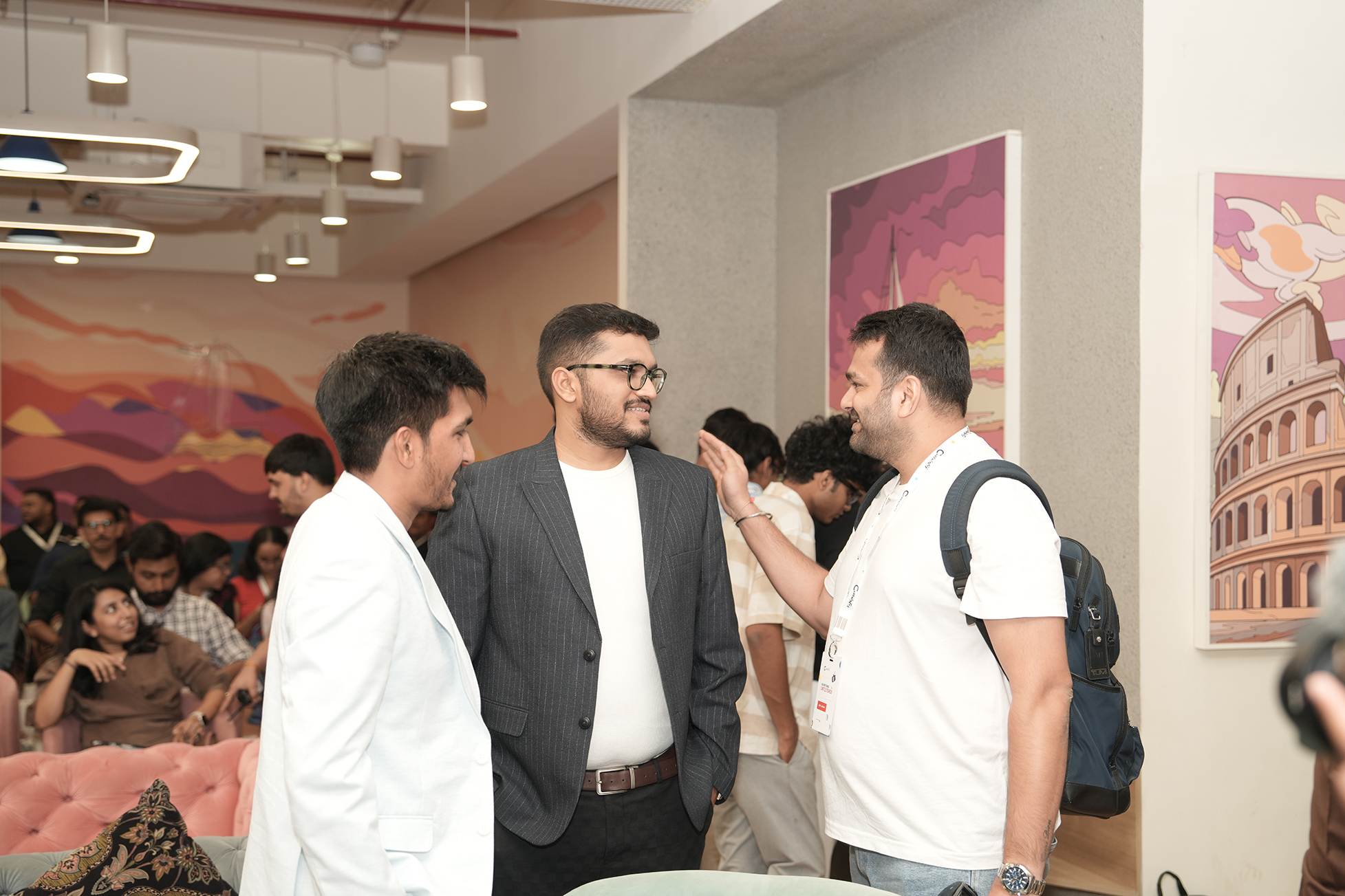 Conversation between attendees