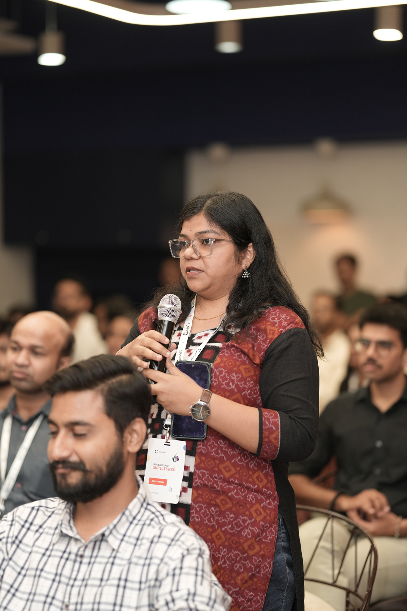 Audience member asking a question