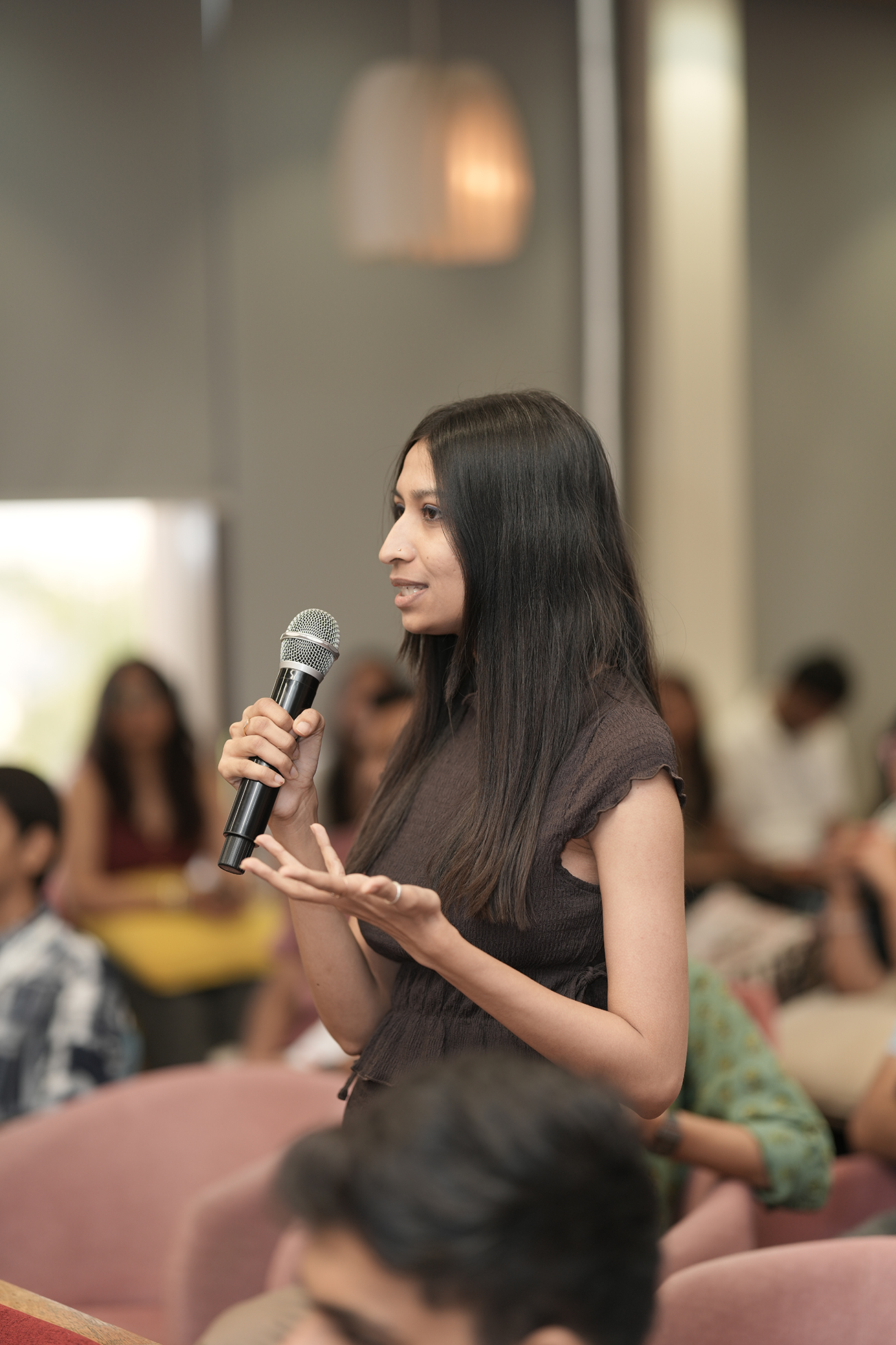 Attendee speaking with mic