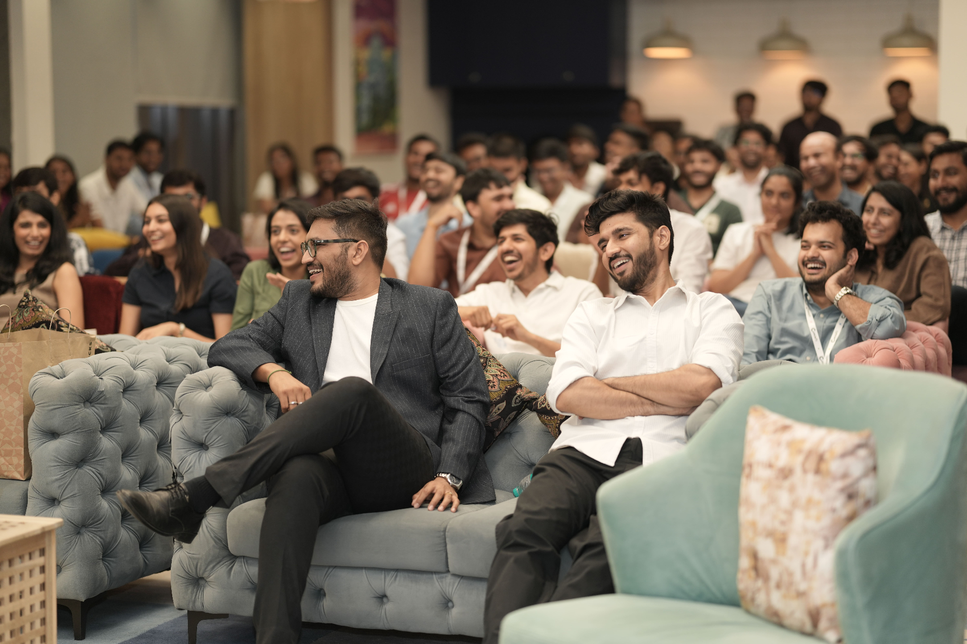 Audience laughing during the session
